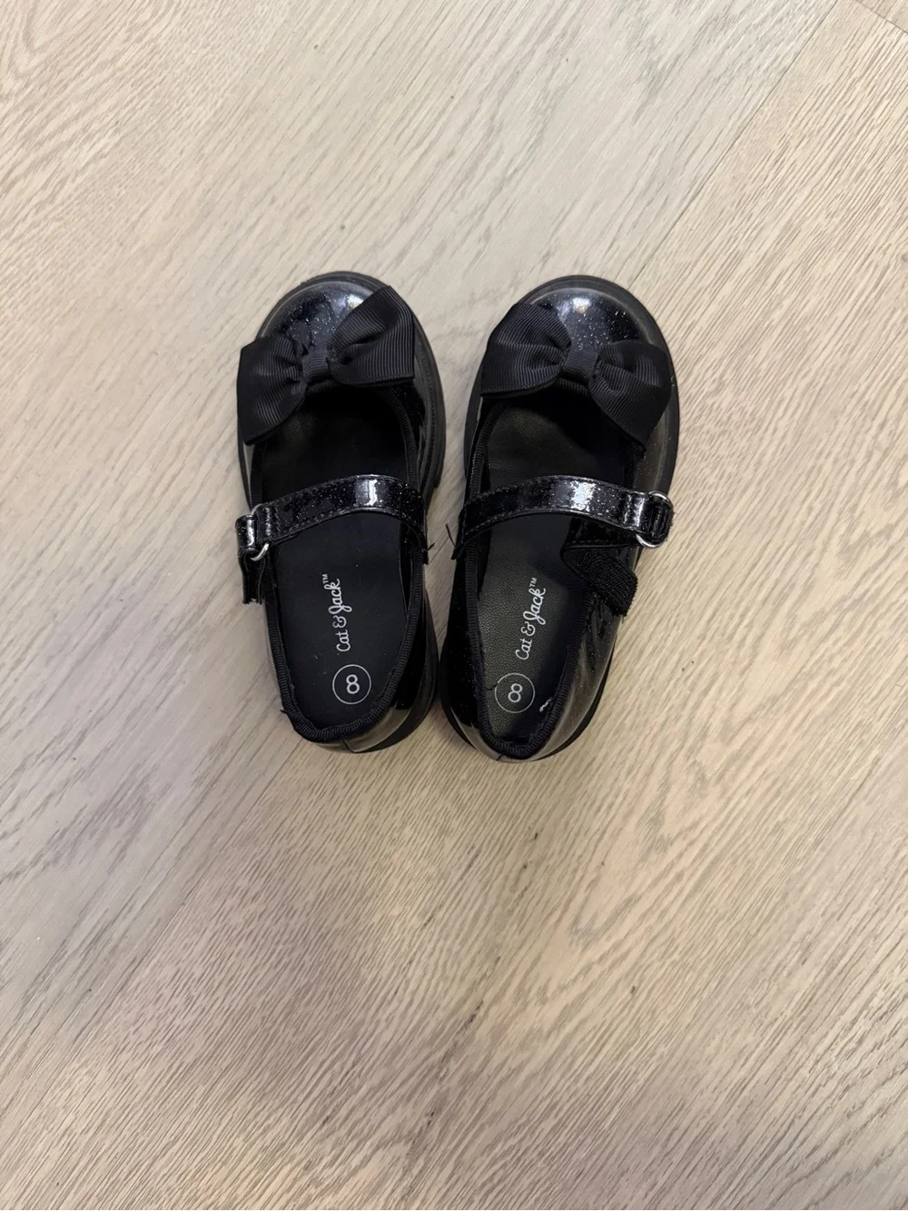 Cat & Jack Black Girls' Mary Jane Shoes with Bow